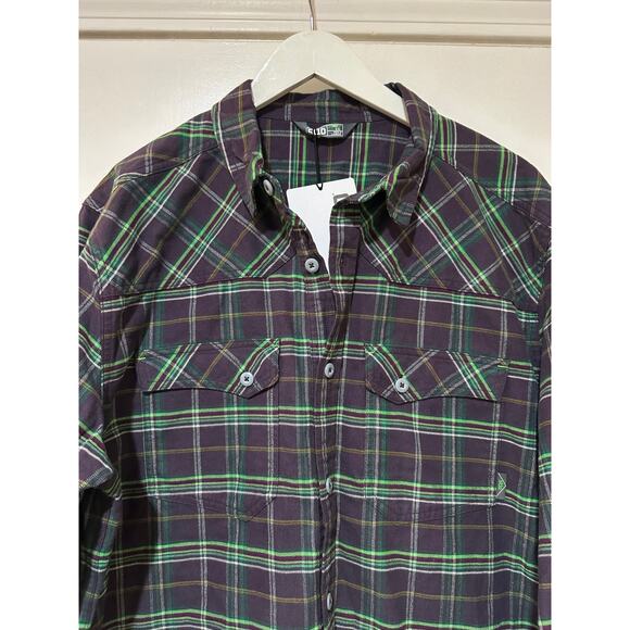 Stio Men's Junction Midweight Flannel Shirt Deep Purple Plaid Size XXL NWT Warm - Picture 3 of 15
